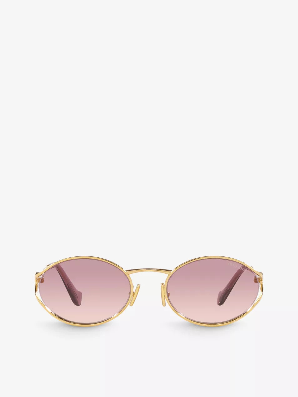 MU 52YS round-frame tinted-lens metal sunglasses | Selfridges