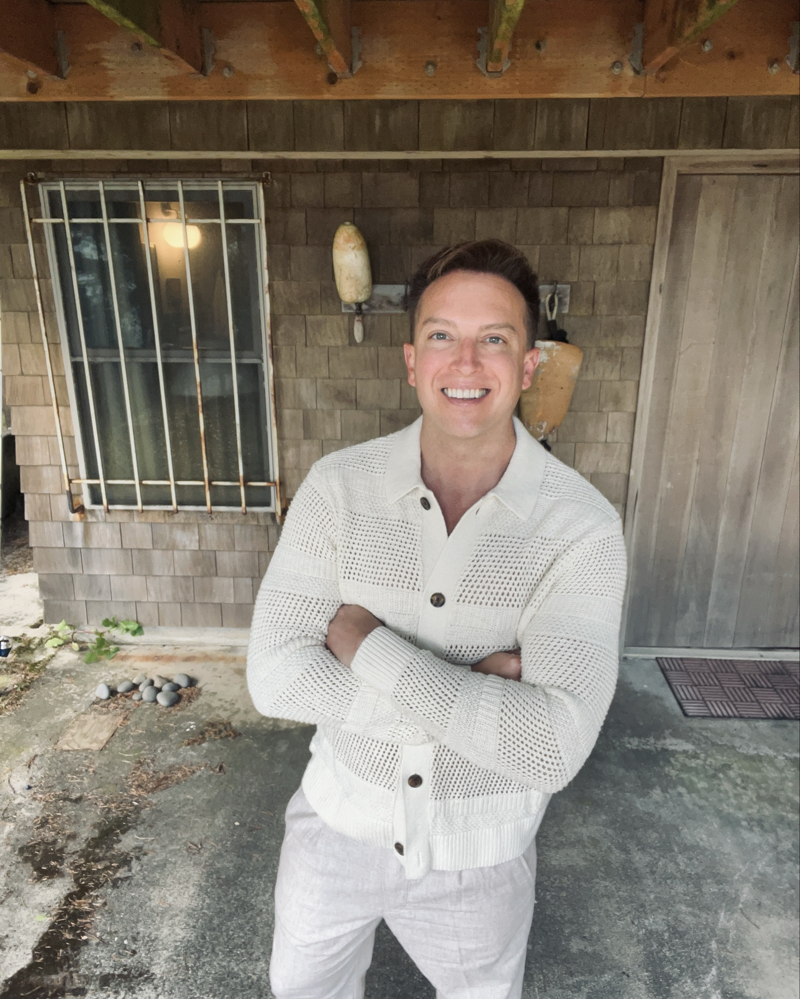 Officially Fall. 
Love the crochet trend with linen pants. Casual but classy look that works for a variety of occasions. 

#LTKTravel #LTKFallSale #LTKMens