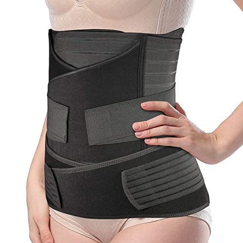 TiRain Postpartum belly band, 3-Piece C Section Recovery Band Postpartum Girdle Belly Wrap Abdominal Binder Maternity Shapewear, Black US size 4-12 | Amazon (US)