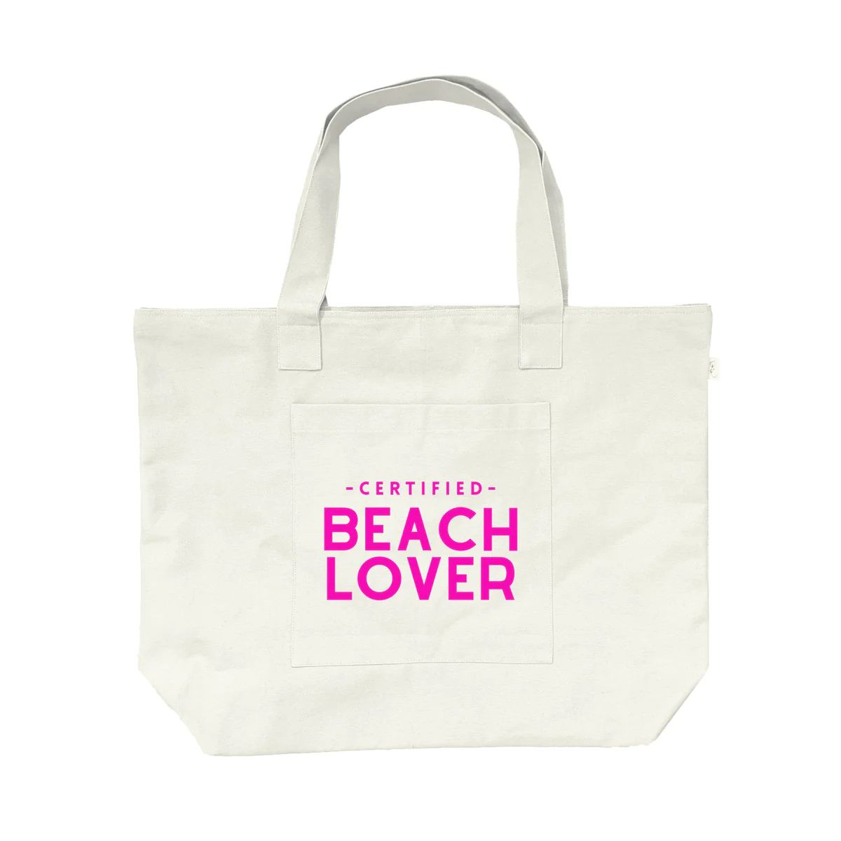 NEW! Everything Bag Natural with Neon Pink Certified Beach Lover | Quilted Koala
