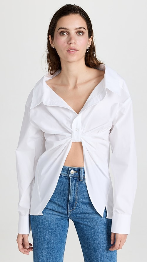Alexander Wang Butterfly Pull Up Button Down Shirt | SHOPBOP | Shopbop