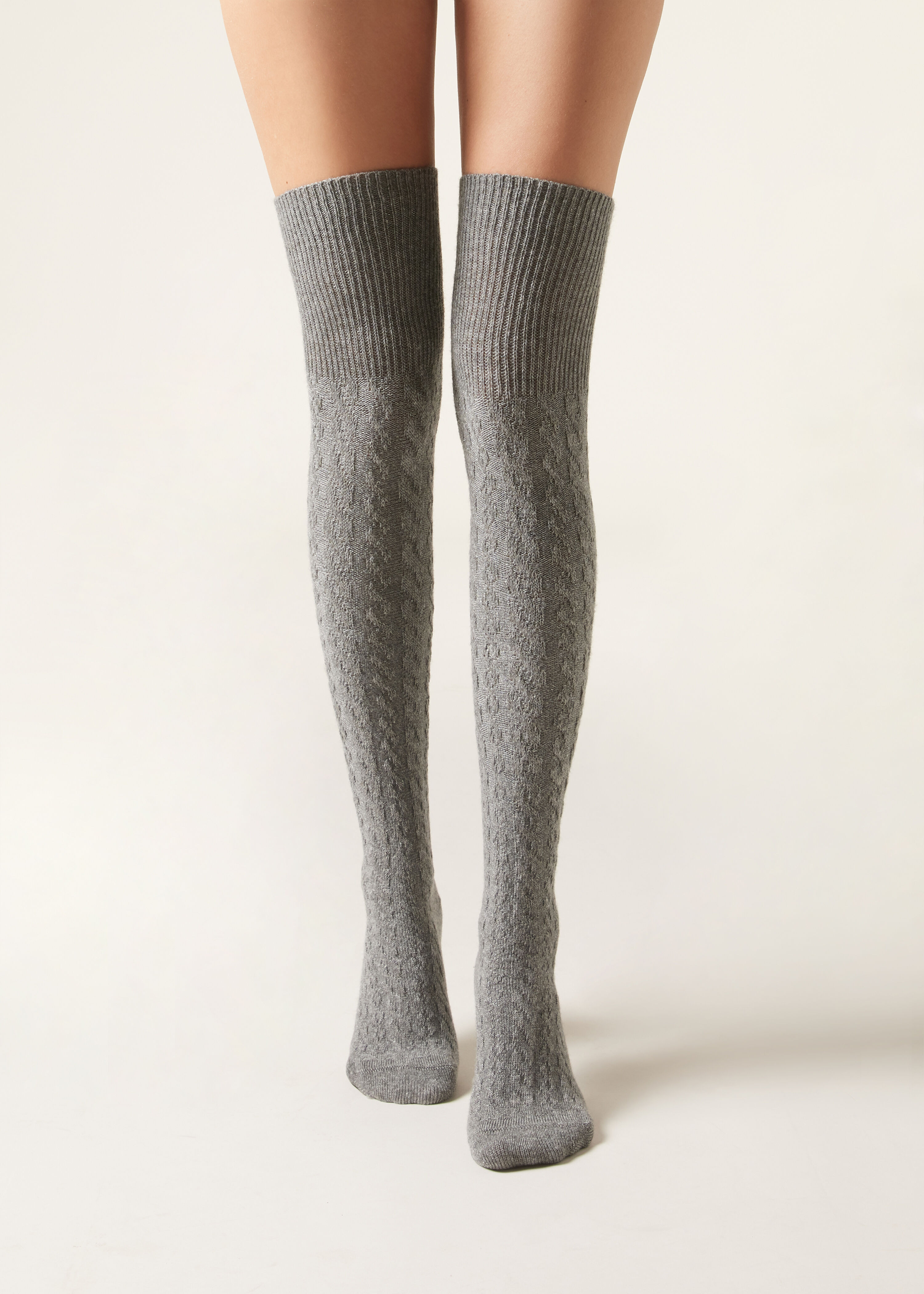Over-the-Knee Patterned Cashmere Socks | Calzedonia US