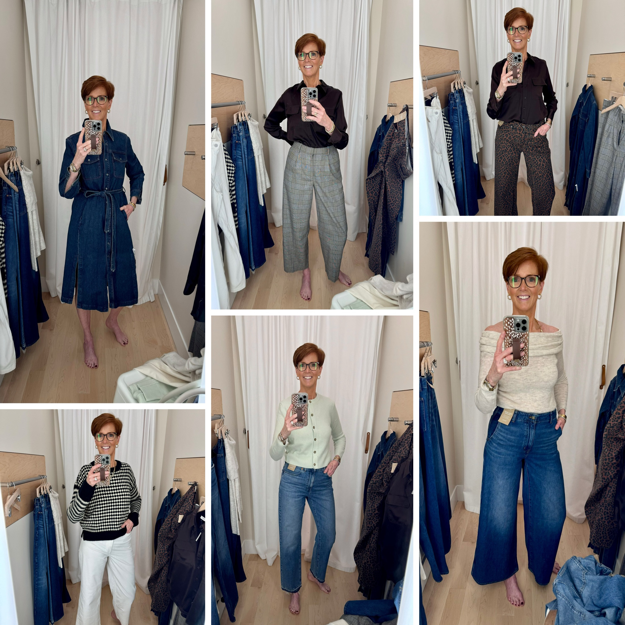 🎥 7 Madewell Looks You’ll Want in Your Fall Wardrobe! 🍂

These timeless, classic styles are perfect for effortless everyday chic. From the perfect denim tie waist shirt dress to luxe cashmere and standout prints, each piece from this Madewell try-on is versatile and flattering. Whether you're styling leopard print denim or winter white corduroy pants, these looks will elevate your wardrobe for the season. 

Outfit breakdown: 
1️⃣ Denim Tie Waist Shirt Dress 2️⃣ Brown Silk Button Down Shirt + Plaid Pants 3️⃣ Brown Silk Shirt + Leopard Print Wide Leg Jeans 4️⃣ Black & White Textured Sweater + Winter White Corduroy Pants 5️⃣ Mint Green Cashmere Cardigan + Low-Slung Baggy Jeans 6️⃣ Mint Green Cardigan + Straight Leg Jeans 7️⃣ Off-the-Shoulder Sweater + Wide Sweep Trouser Jeans

👉 Which outfit is your favorite? Drop your vote in the comments.


#LTKOver40 #LTKSaleAlert #LTKxMadewell