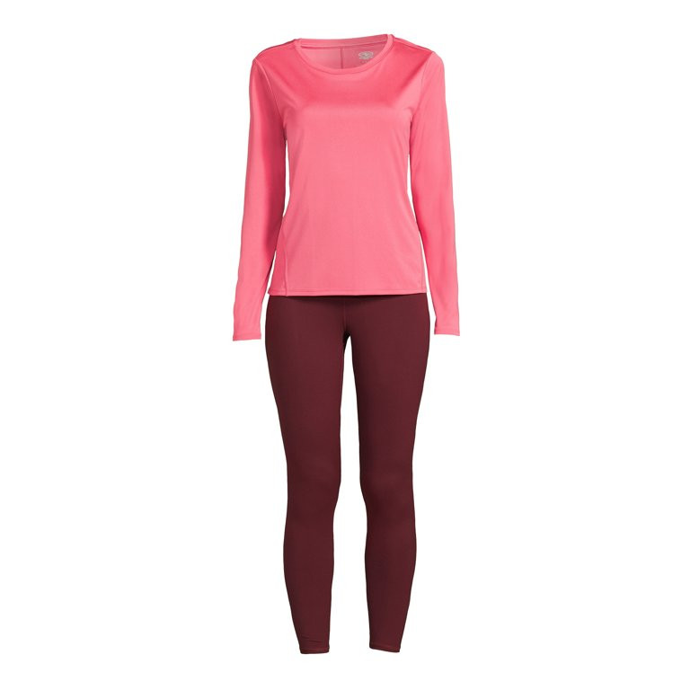 Athletic Works Women's Long Sleeve Tee and Leggings Set, 2-Piece | Walmart (US)