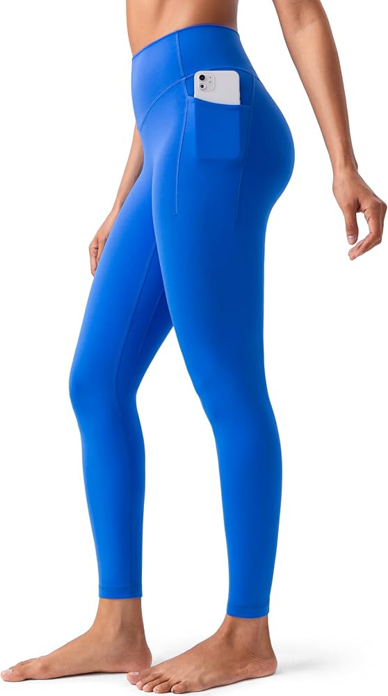 YUNOGA HugMotion No Front Seam Leggings for Women with Pockets - 25 Inches High Waisted Buttery S... | Amazon (US)