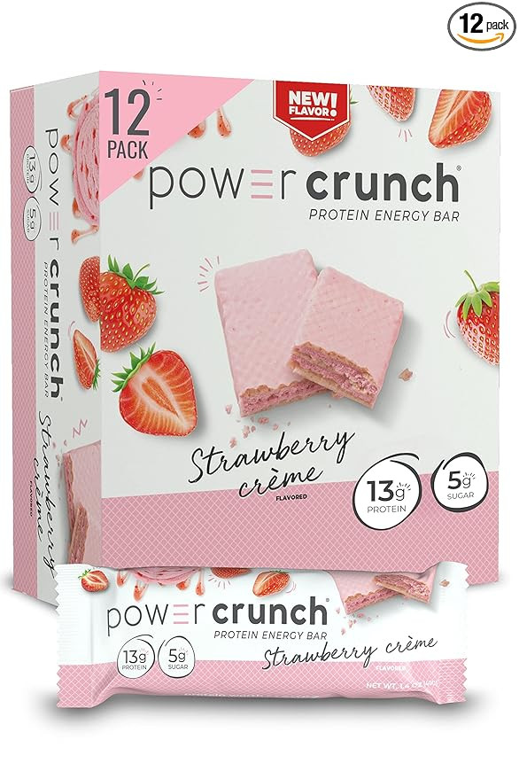 Power Crunch Protein Wafer Bars, High Protein Snacks with Delicious Taste, Strawberry Crème, 1.4... | Amazon (US)