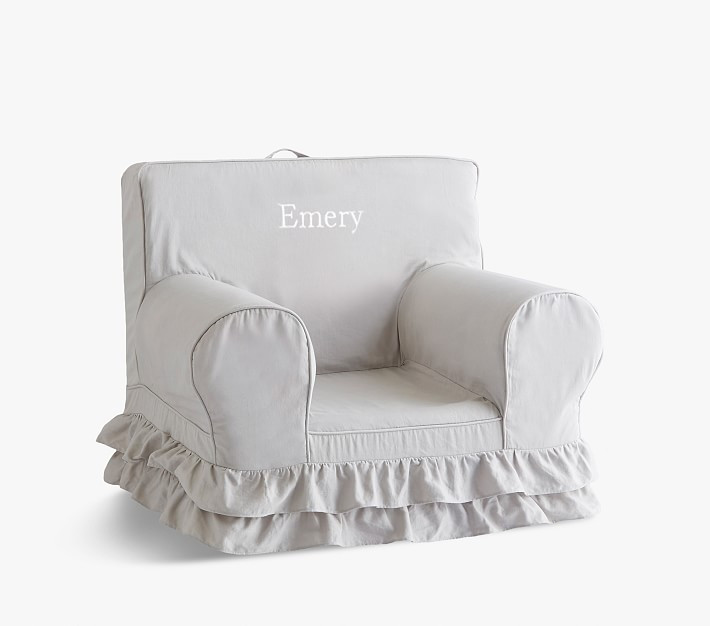Kids Anywhere Chair®, Gray Ruffle | Pottery Barn Kids