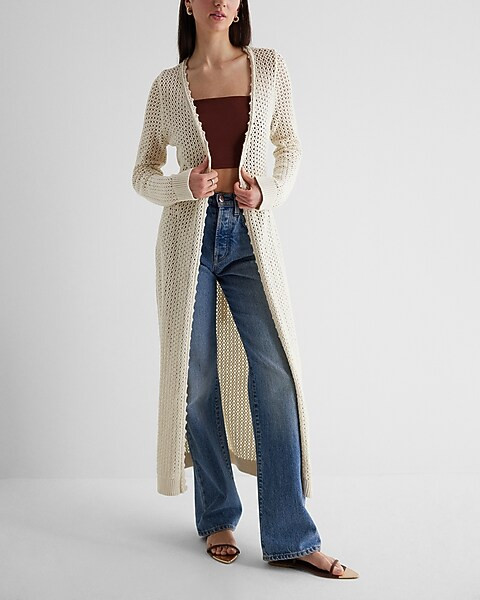 Crochet Tie Duster Cardigan | Express