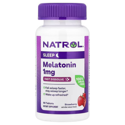 Natrol Melatonin, Fast Dissolve, Strawberry, 1 mg, 90 Tablets | Target