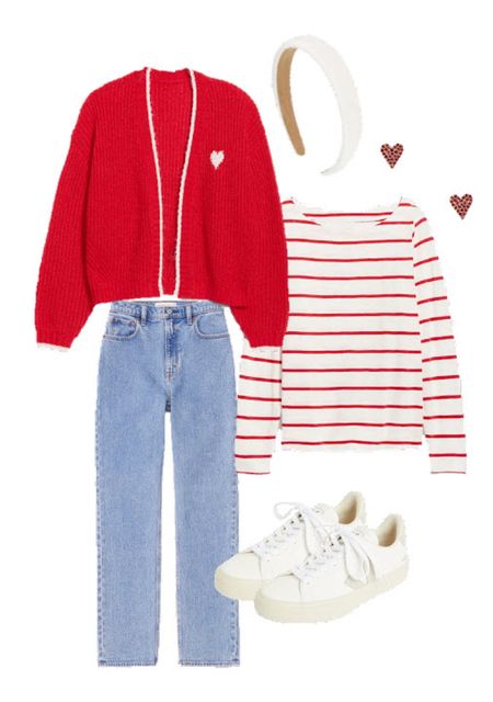 Cute casual Valentine’s Day outfit! Winter outfit teacher outfit jeans white sneakers old navy finds 

#LTKstyletip #LTKsalealert #LTKfindsunder50