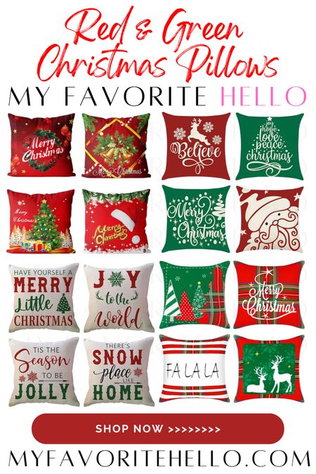 Red and green Christmas pillows, red and green Christmas decor, red and green Christmas decorations 

#LTKSeasonal #LTKHolidaySale #LTKHoliday
