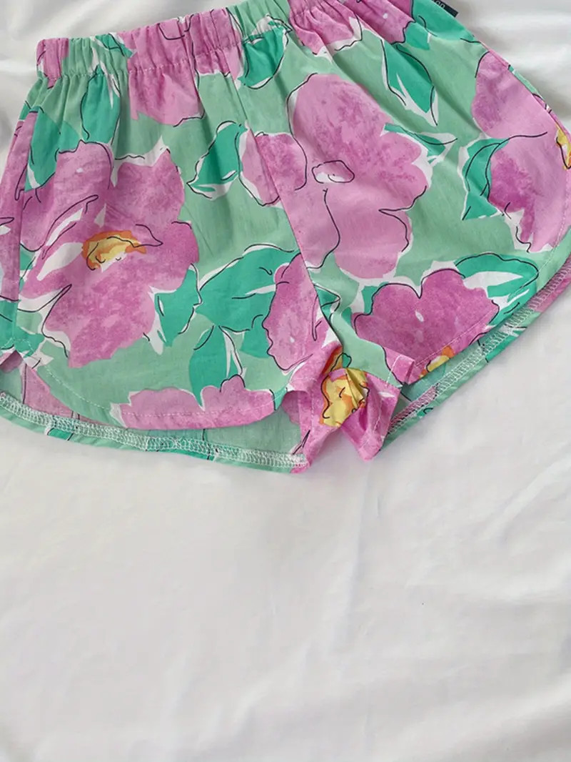 Sweet Floral Set Girls Puff Short Sleeve Peplum Top + Shorts - Temu | Temu Affiliate Program