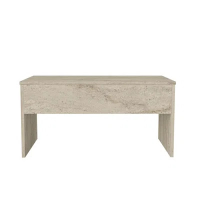 Modern Coffee Table, Travertine Color, 35.4 x 20.5 x 17.7 inches | 100% Melamine Coated Particle Board, Thickness: 0.7 inches | Stylish Marble Design, | Wayfair North America
