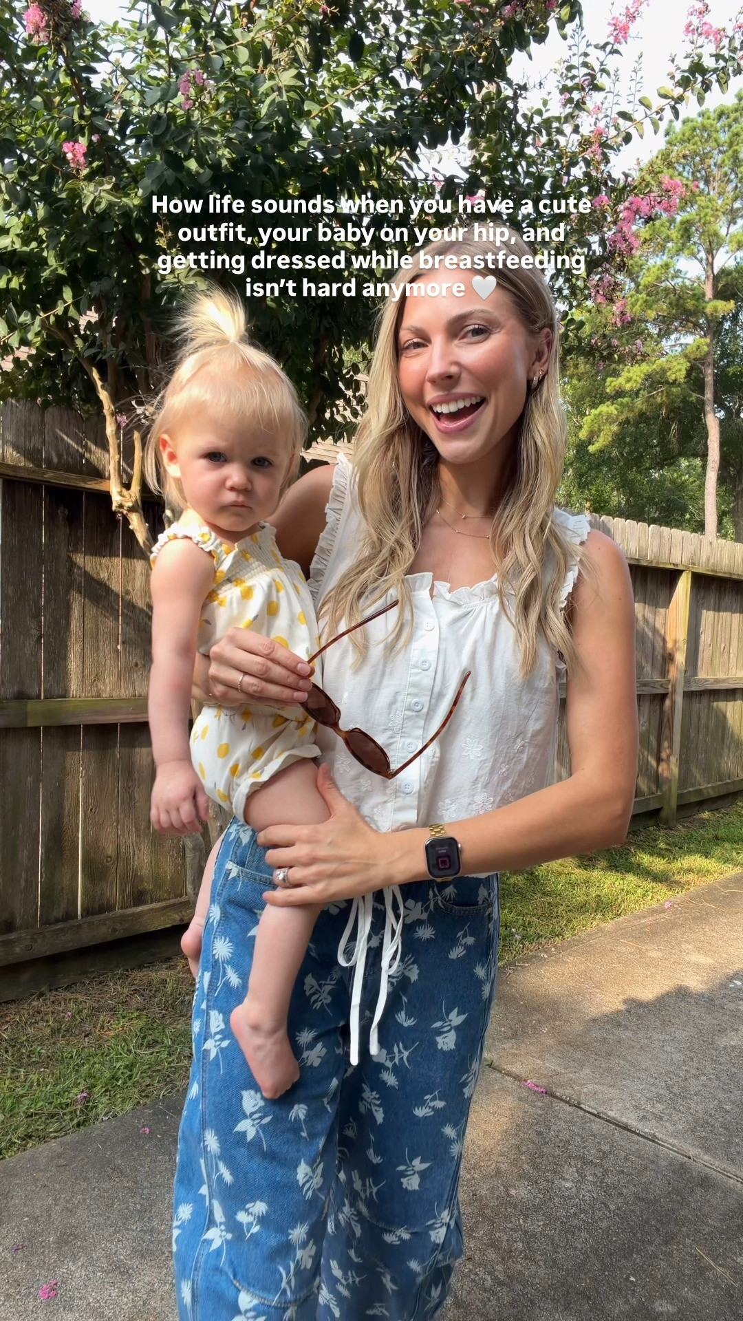 Loving this button down tank, super nursing friendly! Small in top, 4 in floral denim

#LTKootd #LTKmomlife