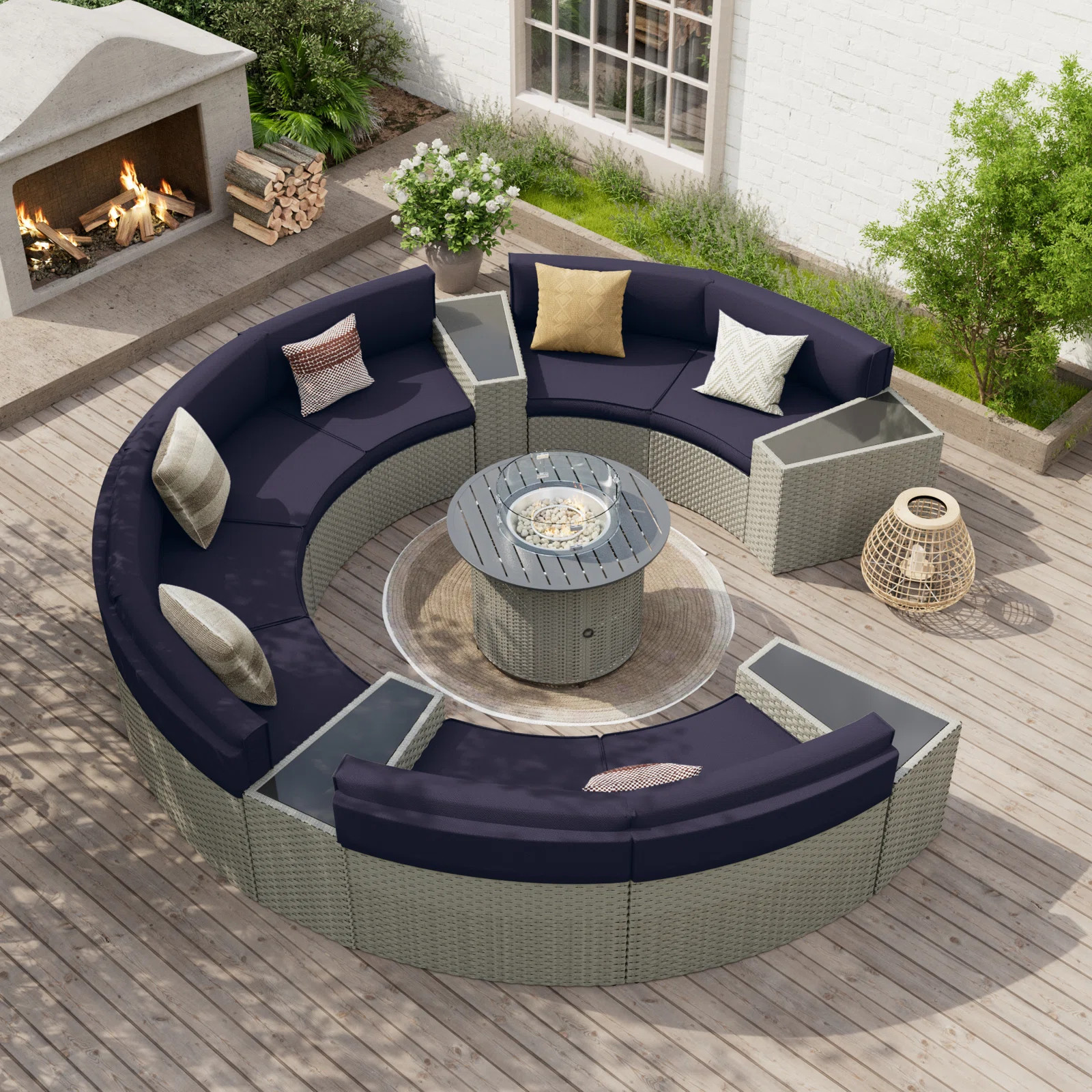 Dartmore 8 - Person Fully Assembled Curved Patio Conversation Set With CushionsByLatitude Run®4.... | Wayfair North America