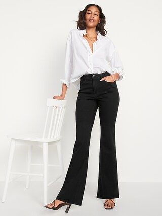 High-Waisted Wow Black Flare Jeans for Women | Old Navy (US)