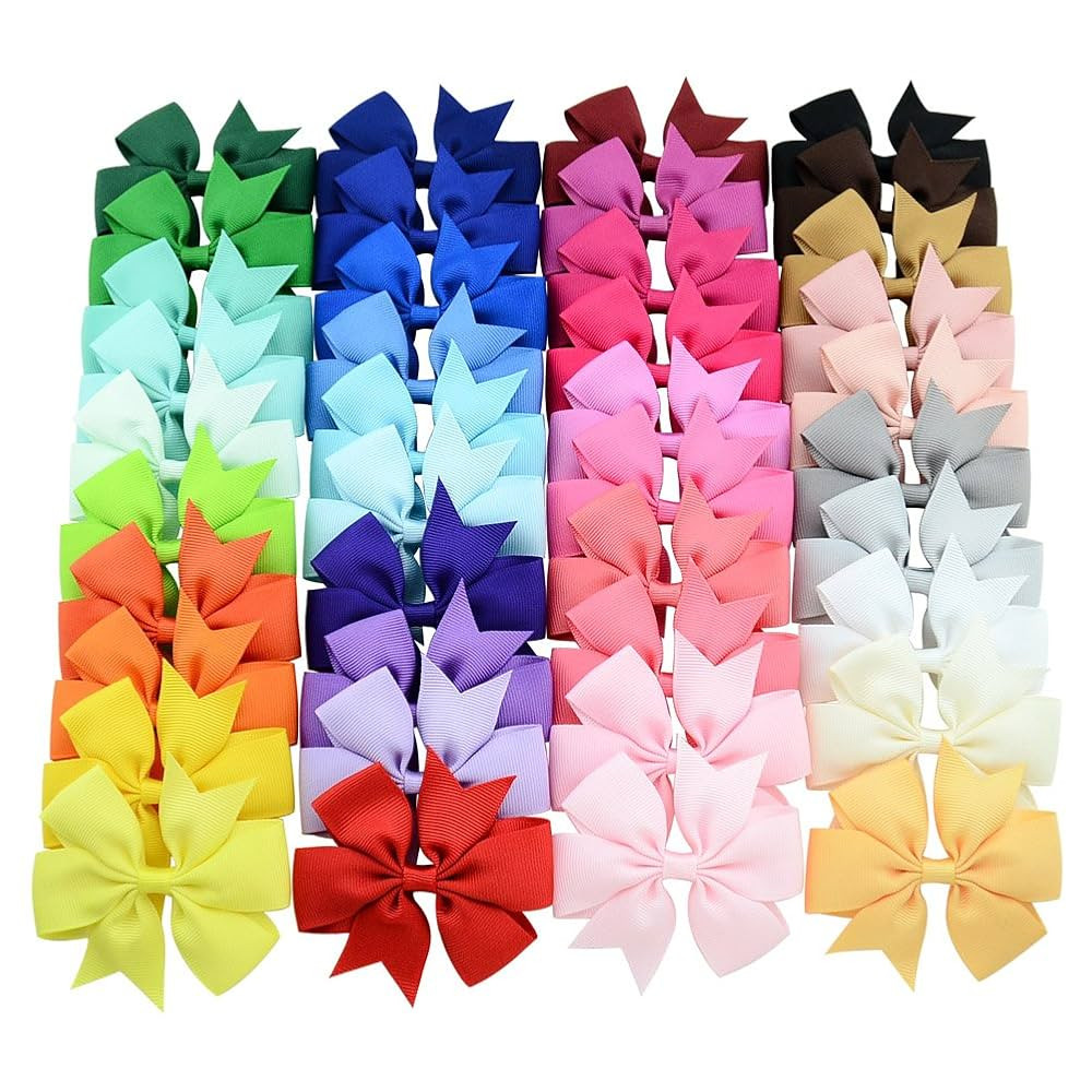 40PCS 3 Inch Hair Bows for Girls Grosgrain Ribbon Toddler Accessories with Alligator Clip Bow Bab... | Amazon (US)