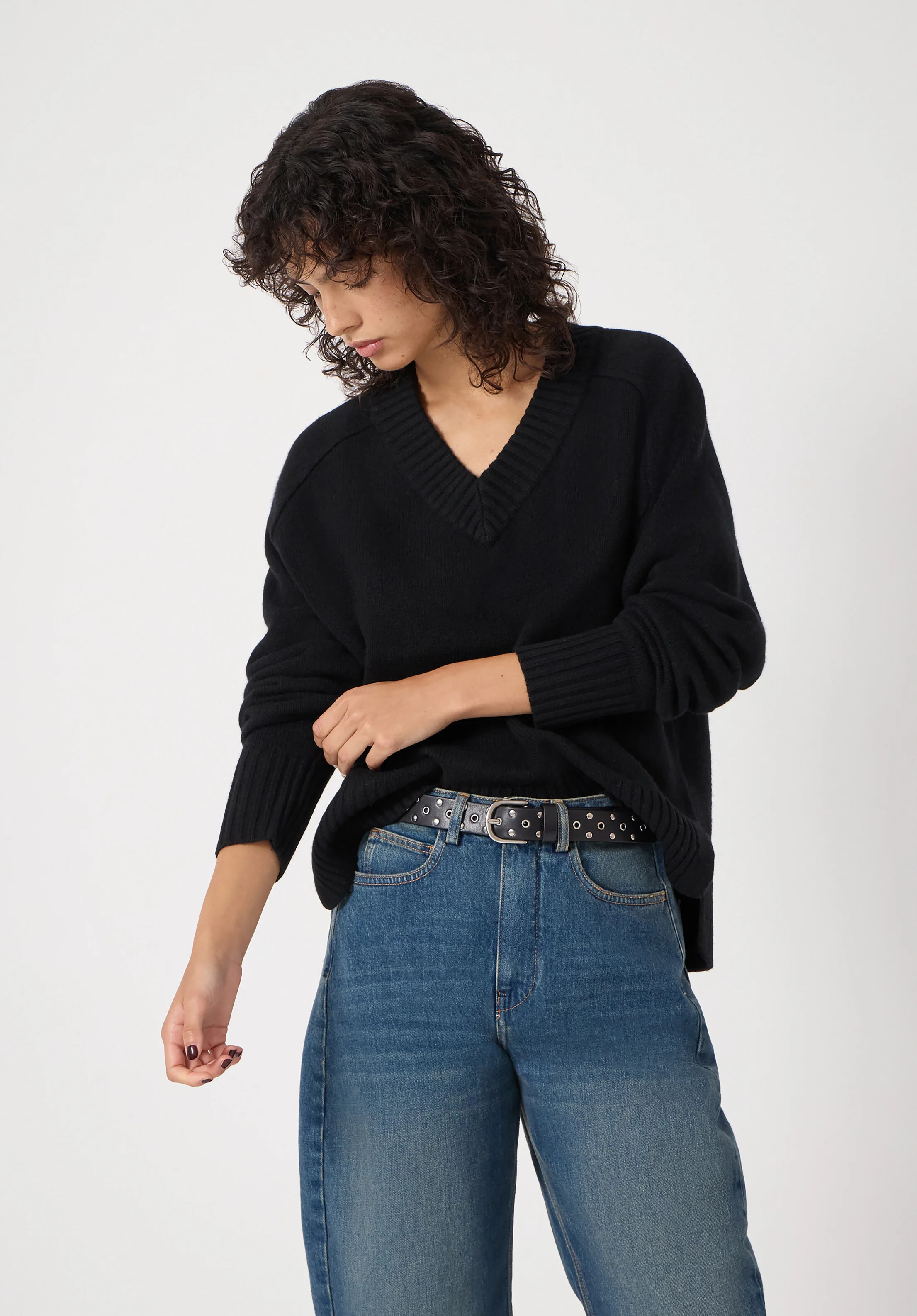 Erica Merino Wool V Neck Jumper | Hush UK