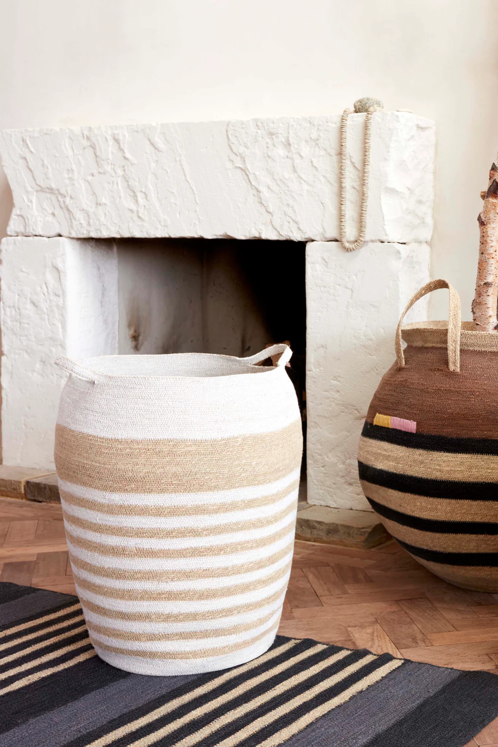 Seagrass Striped Laundry Basket | French Connection (UK)