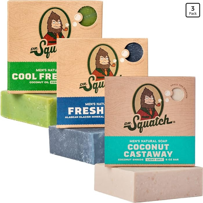 Dr. Squatch Natural Men\u2019s Bar Soap - Cold Process Body Soap Bar with Natural Oils - Gifts fo... | Amazon (US)