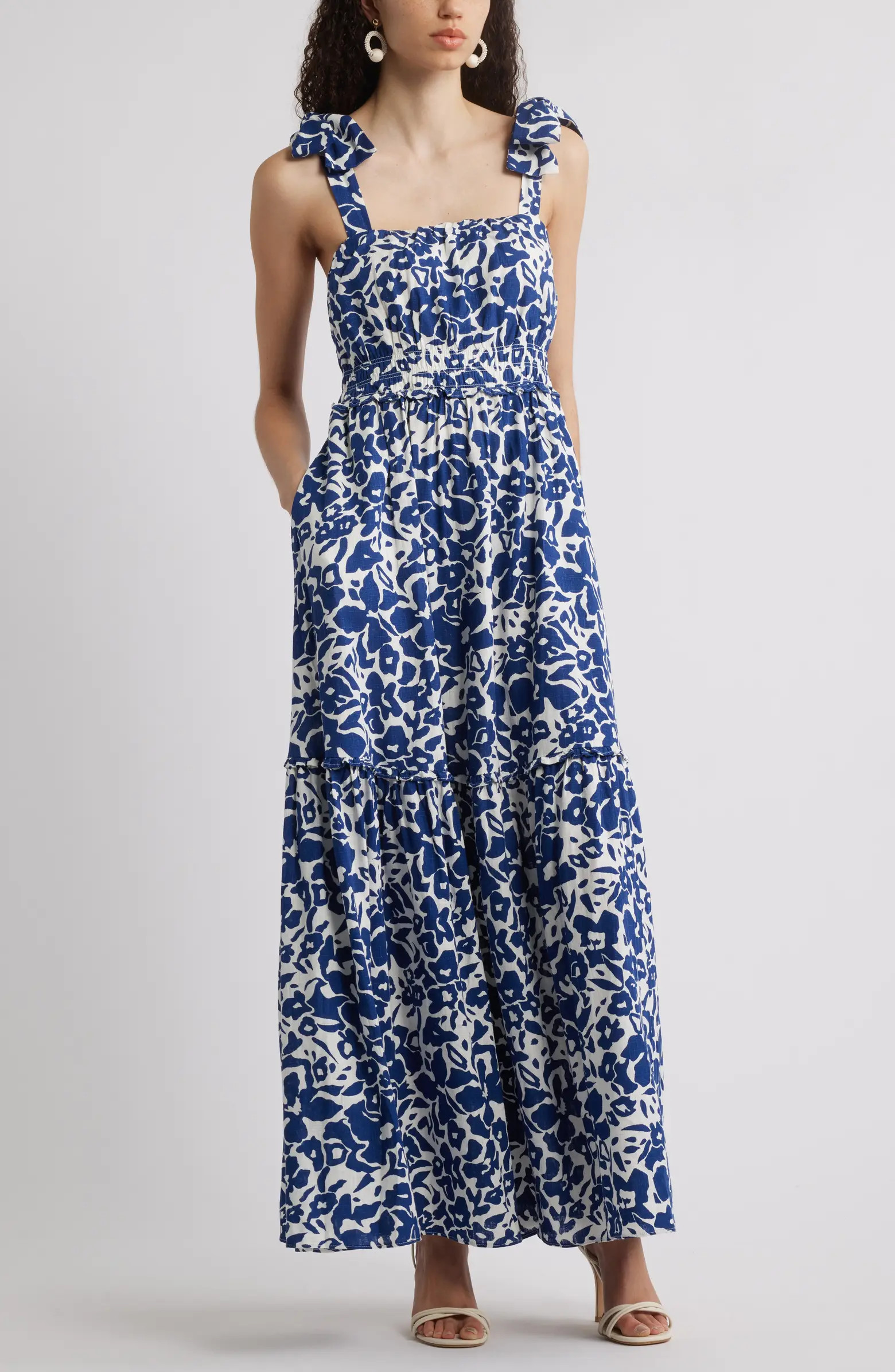 Chelsea28 Tie Strap Floral Print Maxi Dress | Nordstrom | Nordstrom