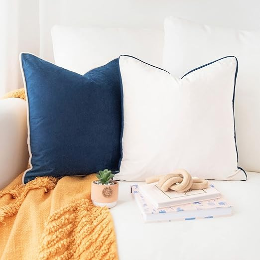 MONDAY MOOSE Decorative Throw Pillow Covers Cushion Cases, Set of 2 Soft Velvet Modern Double-Sid... | Amazon (US)