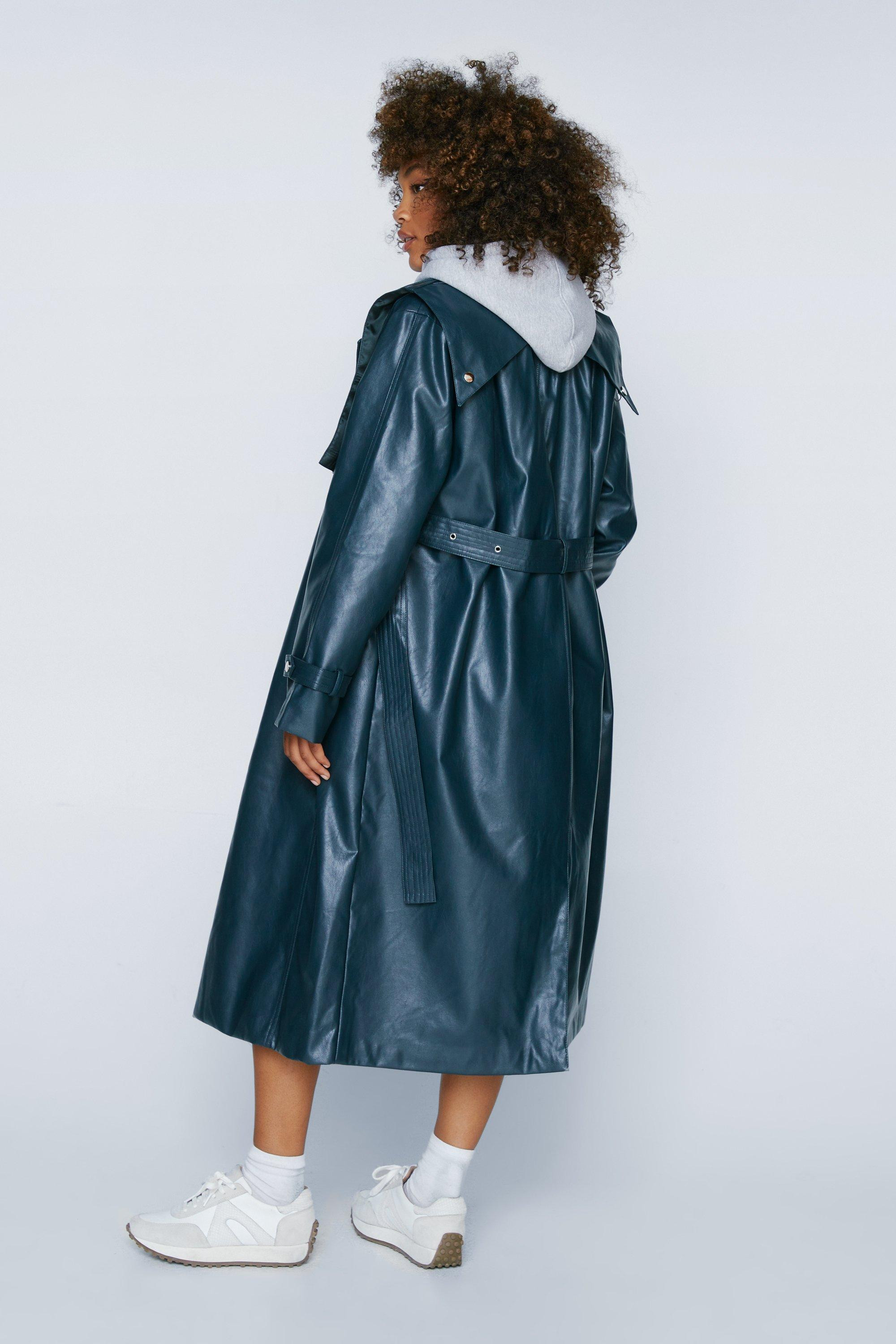 Belted Faux Leather Trench Coat | NastyGal (UK, IE)