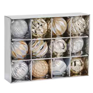CANVAS Shatterproof Decoration Ball Christmas Ornament Set, Gold, 100-mm, 12-pc | Canadian Tire