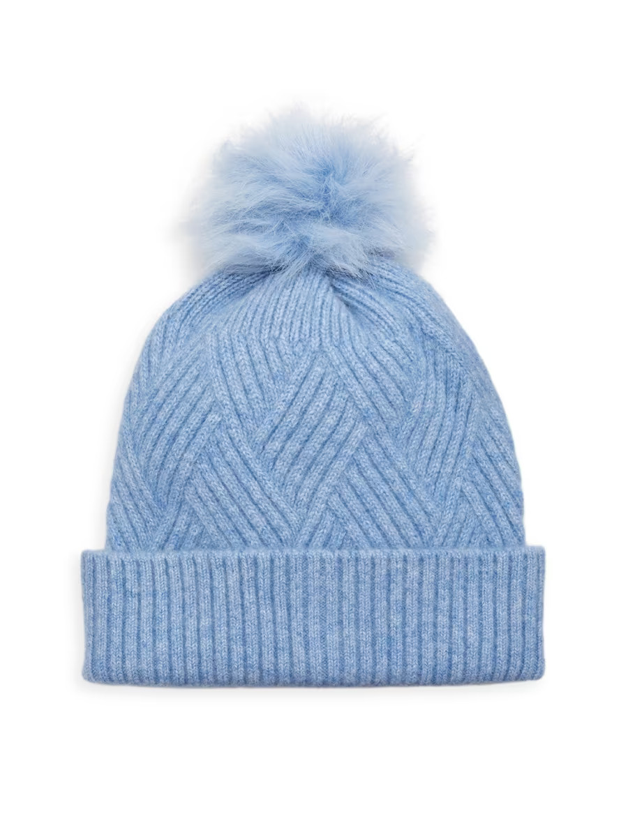 Cable-Knit Ribbed Trim Hat | Saks Fifth Avenue