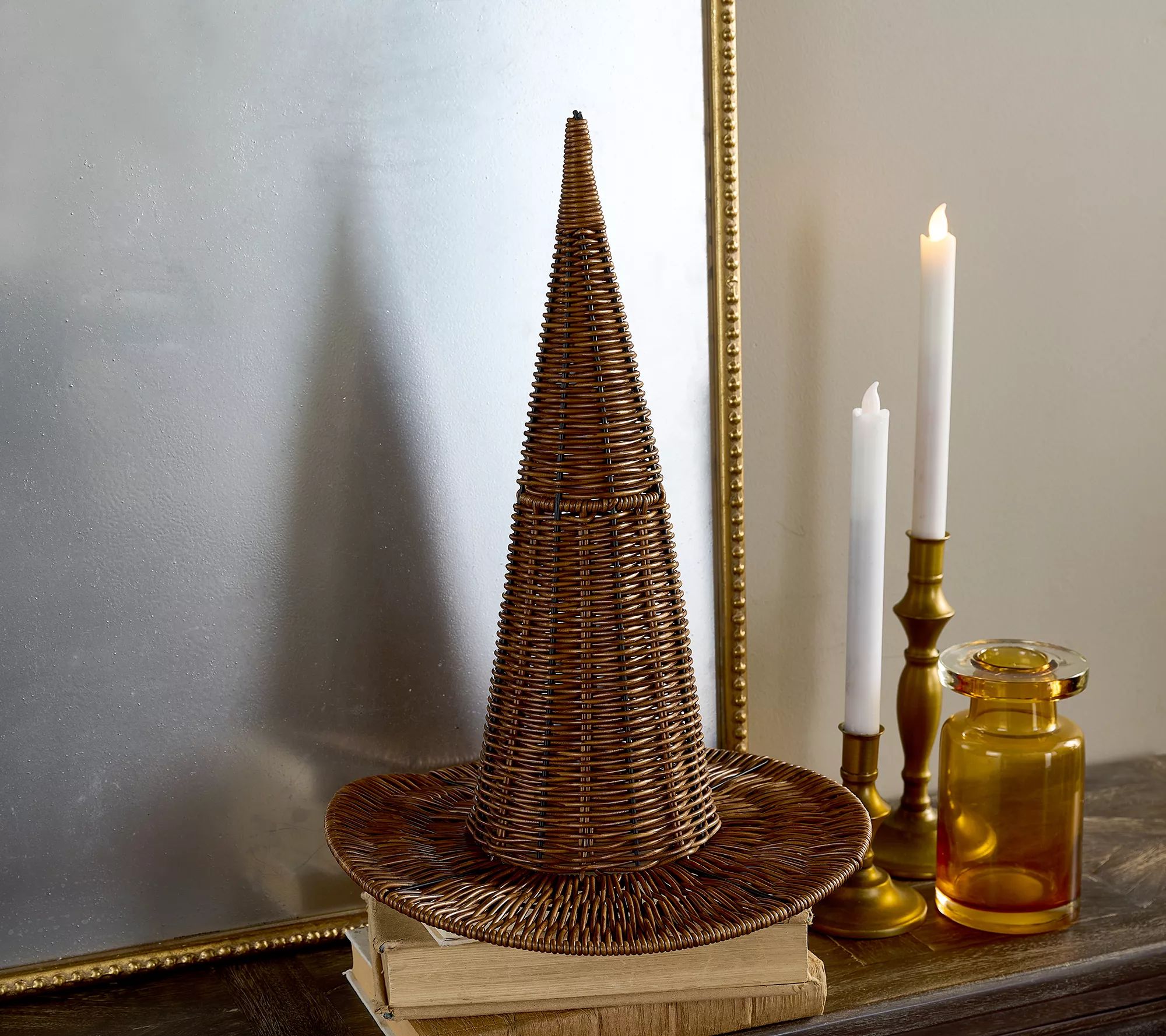 Cozy Cottage by Liz Marie 16" Rattan Witch Hat - QVC.com | QVC