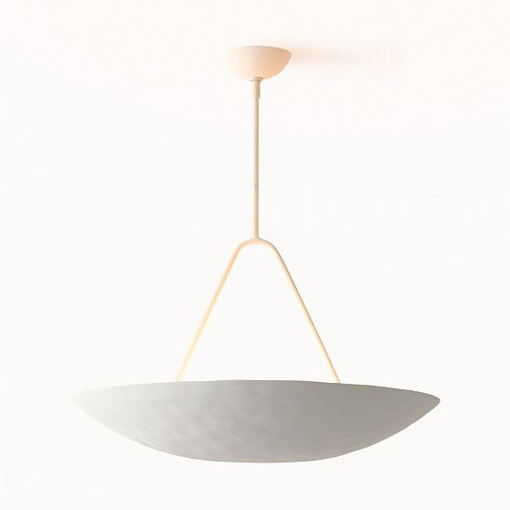 Florent 26" Dish Pendant, White Plaster | West Elm (US)