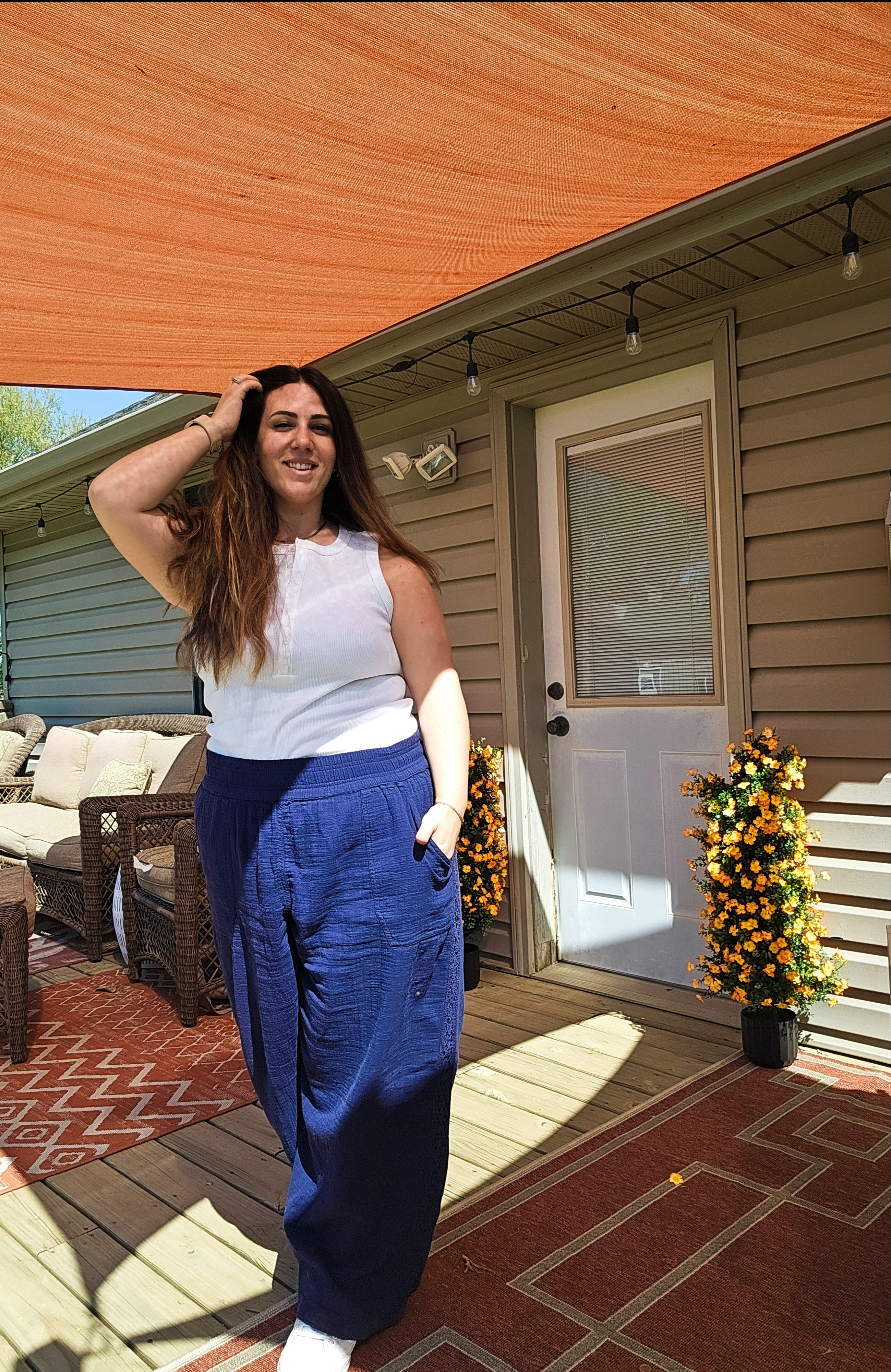 Wearing size XL in these Aerie linen blend pants. Lightweight for spring to summer! Wearing size L in this tank. Jewelry from Kittenish is a great silver accessory.

#LTKSeasonal #LTKMidsize #LTKPetite