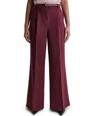Bcbg Women's Pleated Wide-Leg Pants - Blushstone | Macy's