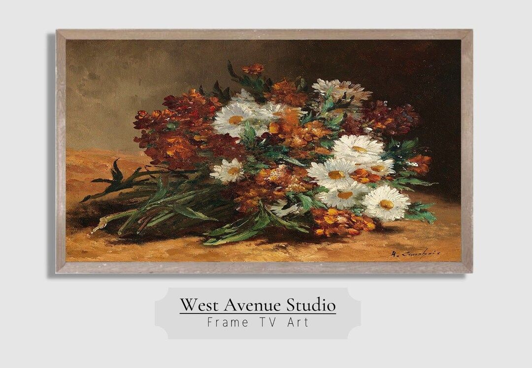 Samsung Frame TV Art,Fall Decor Floral Painting, Textured Autmn Decor, Fall Art, Farmhouse Door, ... | Etsy (US)