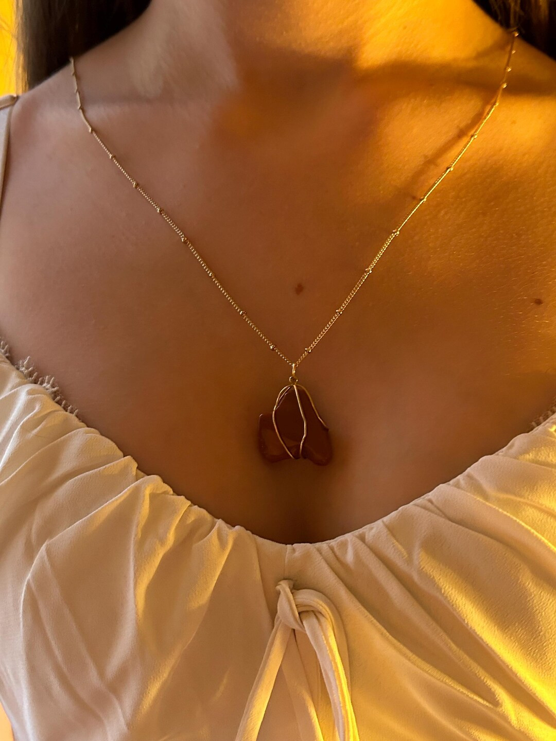 carnelian crystal wire wrapped pendant | Etsy (US)
