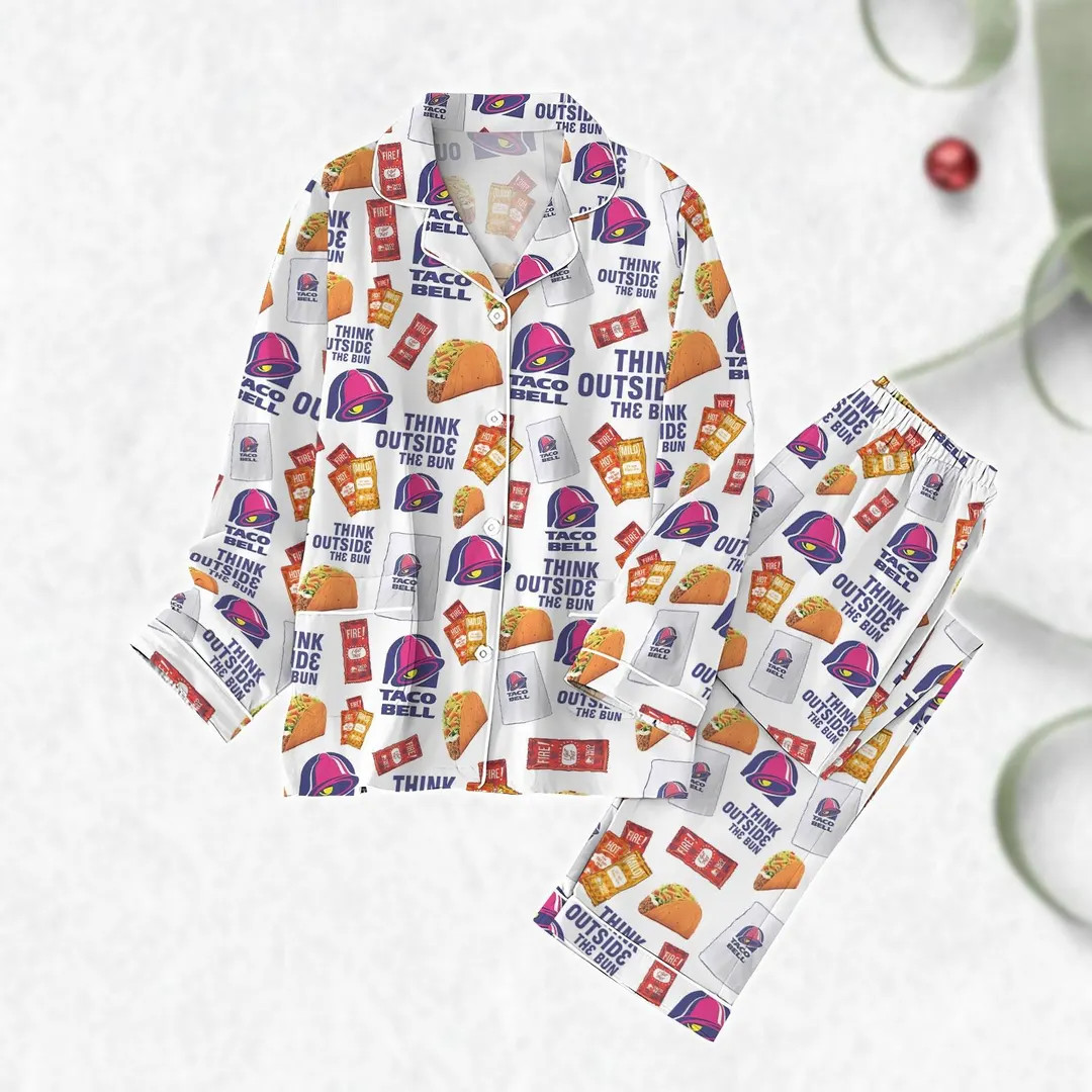 Taco Bell Pajamas Set, Fast Food Mexican Holiday Pajamas, Taco Bell 90s Pajamas for Party, Matchi... | Etsy (US)