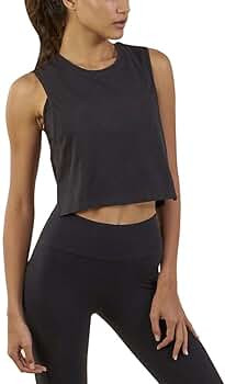Women's Crop Top Workout Shirts Loose Flowy Muscle Tank Athletic Crop Tank Top | Amazon (US)