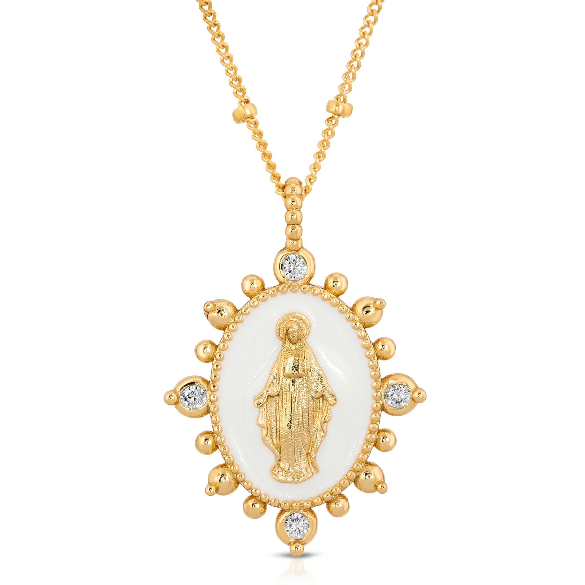 Lady Lourdes Pendant in White | Joy Dravecky