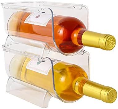 Zeeych Set of 2 Wine Rack Holder，Stackable Wine and Water Bottle Organizer for Kitchen Countert... | Amazon (US)