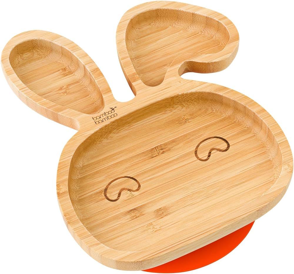 Bamboo Baby Plate with Suction - Kids and Toddler Suction Cup Plate for Babies, Non-toxic All-Nat... | Amazon (US)