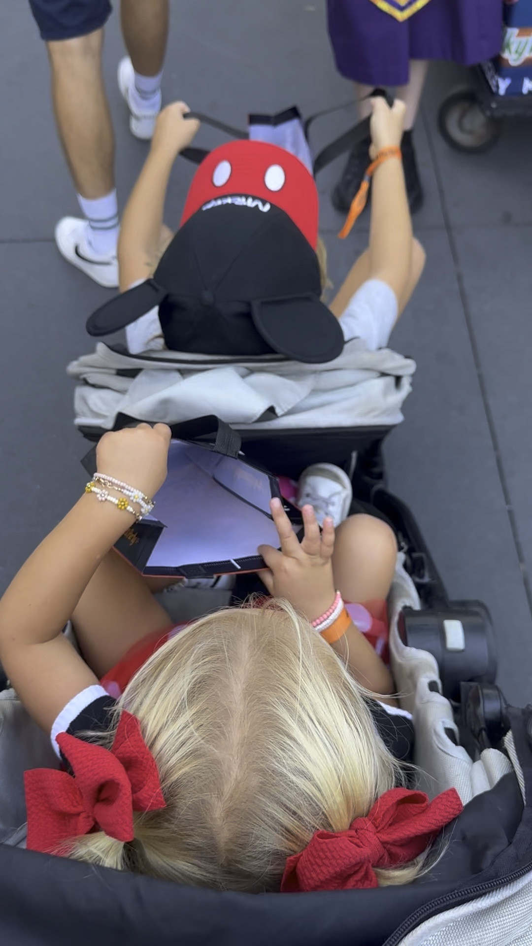 Disney necessities 🫶🏽

When we travel to Disney, here are some of our must have items:
• Stroller - or double stroller - a must have for those many miles you’ll walk and for those tired kiddos. Also, pack all the extra clothes, snacks and drinks underneath! 
• Ponchos - I buy cheap ones in case it rains or for any water rides! That way you can throw them away when you’re done!
• Fanny Pack - I always have a Fanny pack to carry hand sanitizer, snacks, band aids, etc while we’re in line as we can’t take strollers in line. 
• Baby carrier - if you have a baby,  you’ll want to bring a front pack for those lines that you can take a baby in, but you can’t have your stroller!
• Mommy hook - grab these to hook on all your extra things to your stroller. They come in handy for water bottles with hooks, bags, etc.

#disney #disneyworld #disneym #waltdisneyworld #wdw #mickeymouse #travelwithkids #travelingwithkids

#LTKfamily #LTKkids #LTKtravel