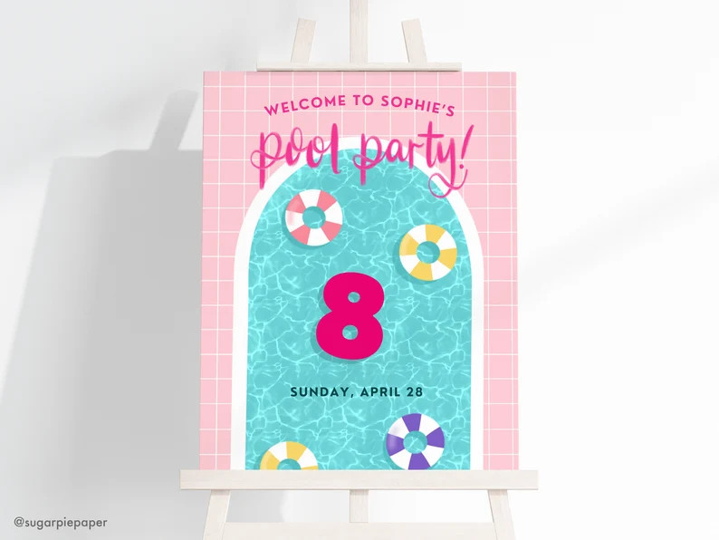 Pool Party Decor, Pool Party Birthday, Summer Birthday Party, Swimming Party, Summer Party Decor,... | Etsy (US)