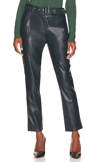 Belted Faux Leather Pant in Hunter Green | Revolve Clothing (Global)