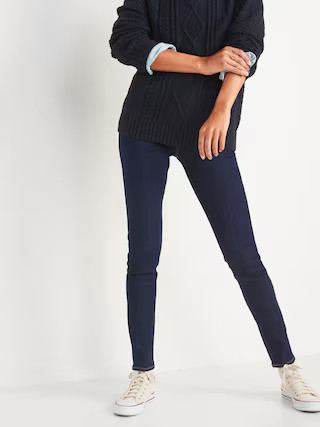 Adjustable Waist Dark-Wash Super Skinny Jeggings for Women | Old Navy (US)