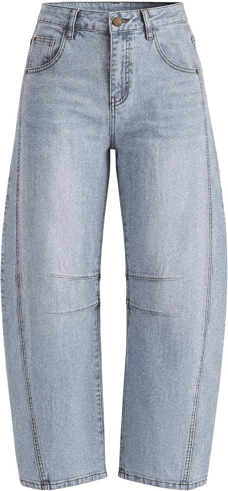 PRETTYGARDEN Women's Barrel Baggy Jeans High Waisted Pants | Amazon (US)