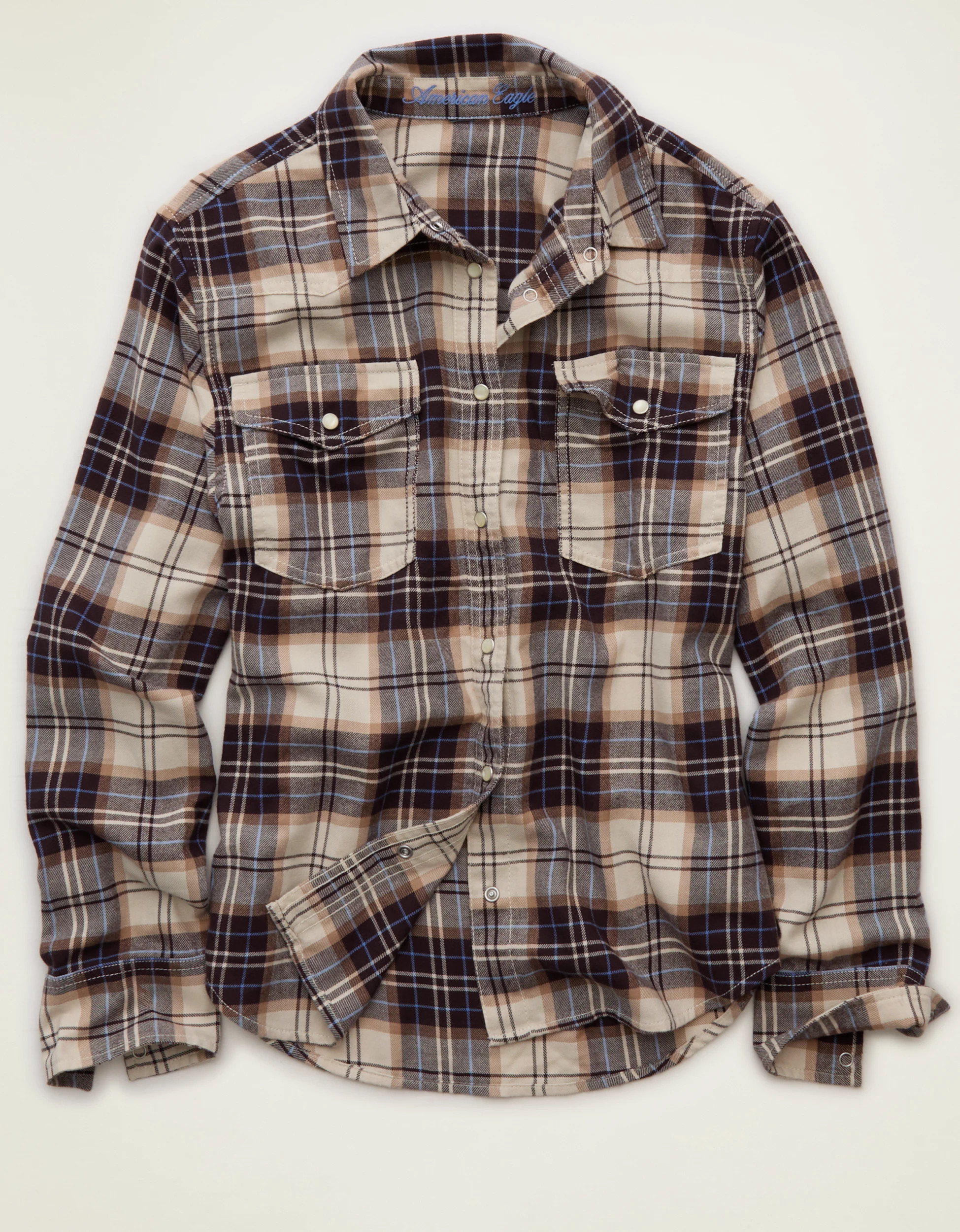 AE Throwback Flannel Button-Up Shirt | American Eagle Outfitters (US & CA)