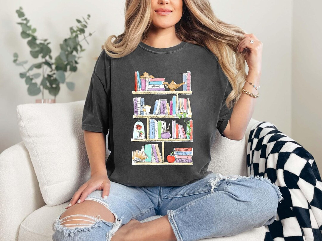 Princess Book Shirt, Disney Teacher Librarian Shirt, Disney Book Lover Shirt, Belle's Library Shi... | Etsy (US)