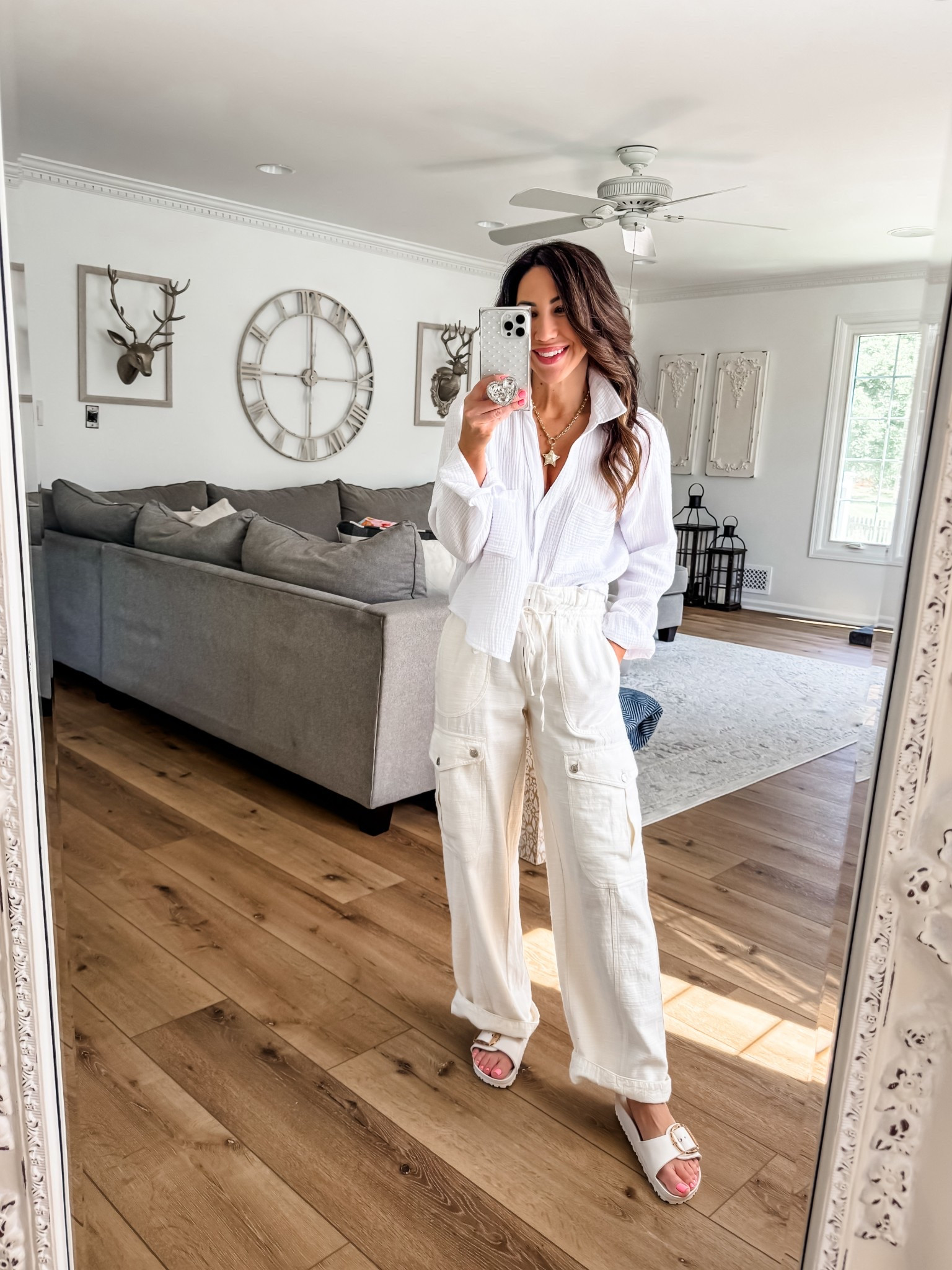 Code TAMMY10. Small gauze white button down shirt. Small cargo pants.

#LTKSaleAlert #LTKFindsUnder100 #LTKOver40