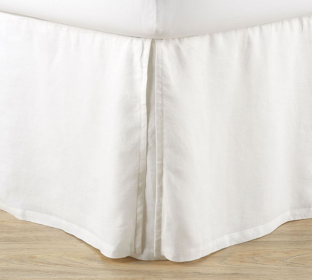 Belgian Flax Linen Bed Skirt with Side Pleats | Pottery Barn (US)