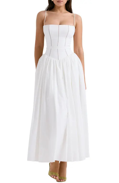 HOUSE OF CB Ysabella Floral Maxi Sundress in White at Nordstrom, Size X-Small A | Nordstrom